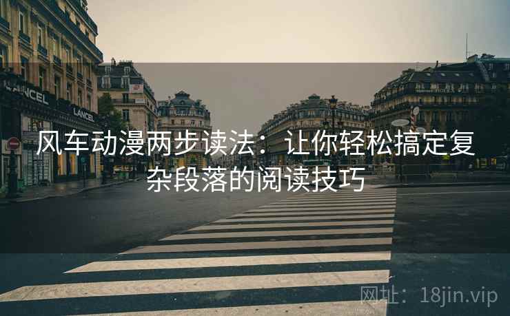 风车动漫两步读法:让你轻松搞定复杂段落的阅读技巧 风车动漫两步读法:让你轻松搞定复杂段落的阅读技巧