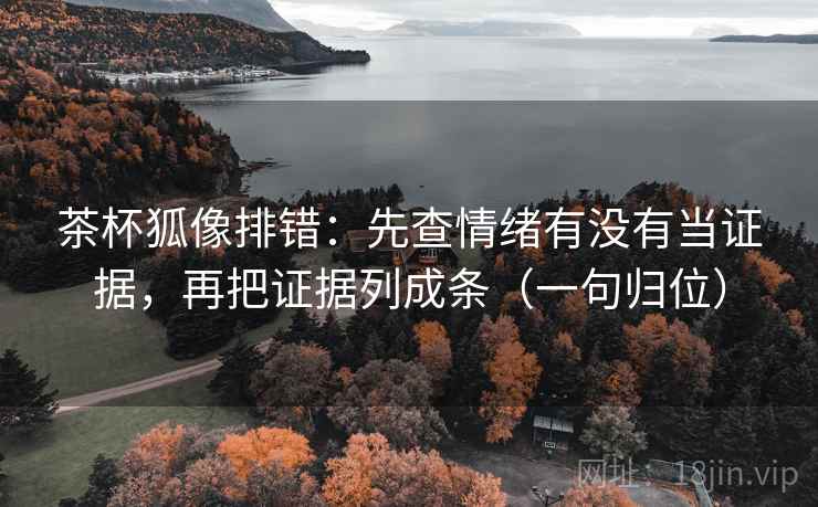 茶杯狐像排错：先查情绪有没有当证据，再把证据列成条（一句归位）