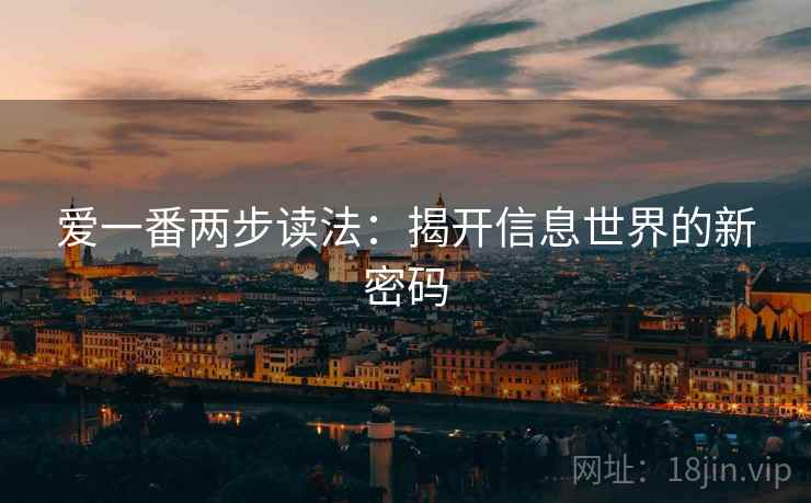 爱一番两步读法：揭开信息世界的新密码